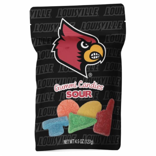 Game on Foods Louisville Cardinals® Sour Gummi Candies Perspective: front