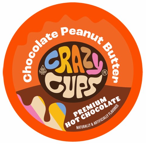 Crazy Cups Chocolate Peanut Butter Flavored Hot Cocoa Pods Perspective: front