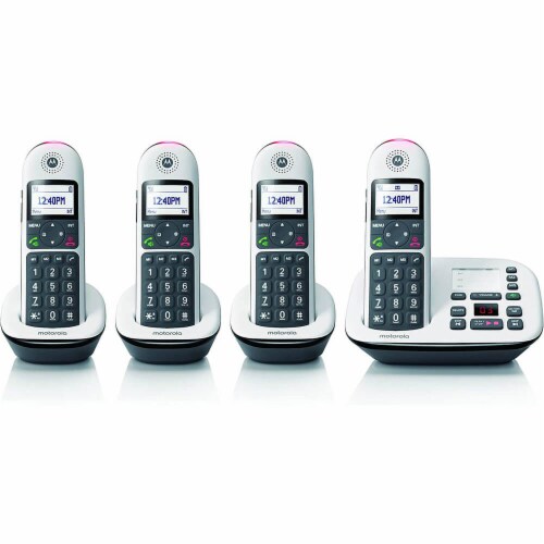 Motorola CD5014 DECT 6.0 Digital Cordless Phone with Answering Machine - 4 Pack Perspective: front