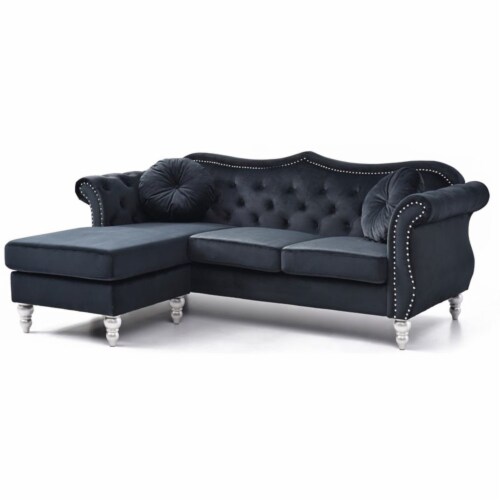 Glory Furniture Comfortable Modern Lounge Paige Velvet Sofa Chaise In