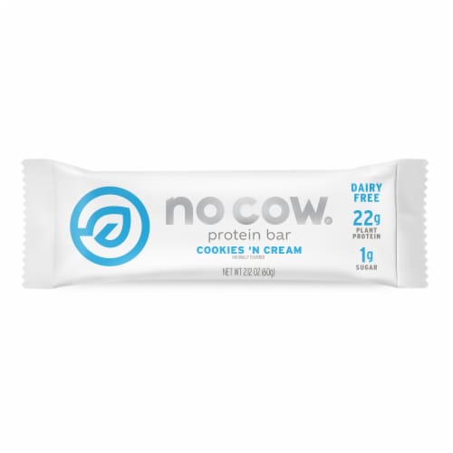 No Cow Cookies 'N Cream Protien Bar Perspective: front