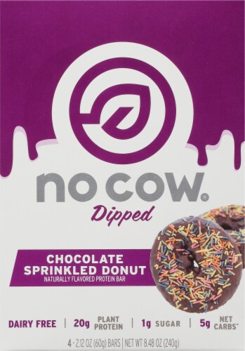 No Cow® Chocolate Sprinkled Donut Protein Bar Perspective: front