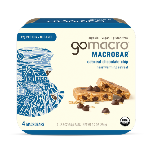 GoMacro™ Organic Oatmeal Chocolate Chip MacroBars Perspective: front