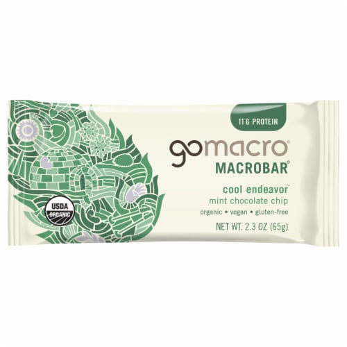 GoMacro® Cool Endeavor Mint Chocolate Chip MacroBar® Perspective: front