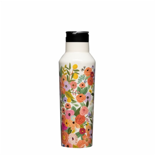 Corkcicle Rifle Paper Sport Canteen - Garden Party Cream Perspective: front