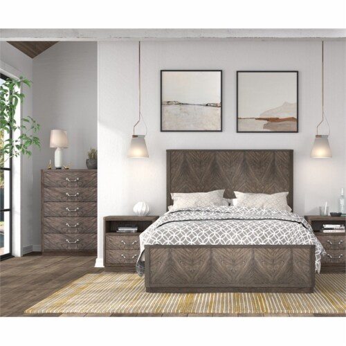 Grey and shop espresso bedroom