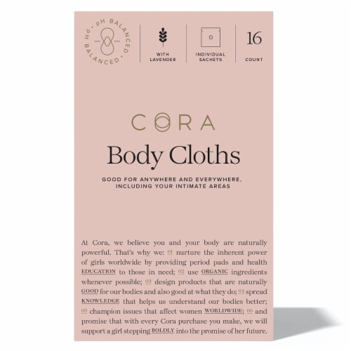 Cora Bamboo Body Cloth Lavender Sachets 16 Count Perspective: front