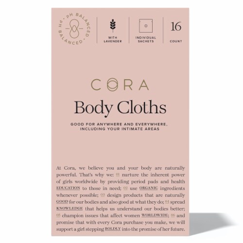 Cora Bamboo Body Cloth Lavender Sachets 16 Count Perspective: front
