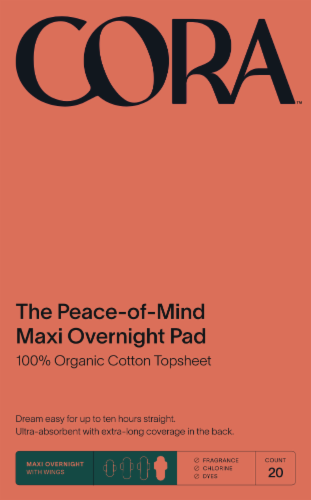 Cora Extra Long Heavy Overnight Maxi Pads Perspective: front