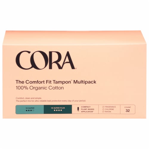 Cora® Comfort Fit Tampon™ Super/Super Plus Unscented Perspective: front