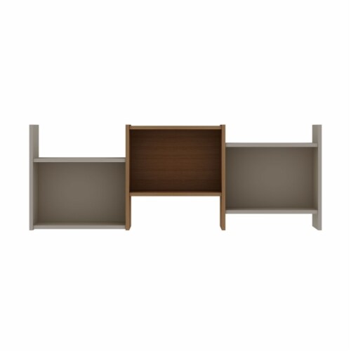Hampton Zig-Zag Wall D�cor Shelves in Off White and Maple Cream Perspective: front