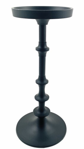 Vibhsa Large Pillar Candle Holder - Matte Black Perspective: front