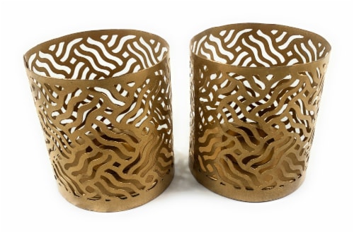 Vibhsa Votive Candle Holders 2 Pack - Gold Perspective: front