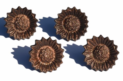Vibhsa Antique Sunflower Napkin Rings Set Perspective: front