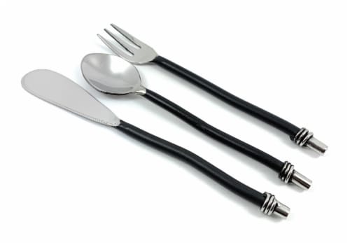 Vibhsa Twisted Breakfast Flatware Set - Black Perspective: front