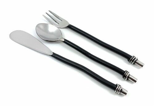 Vibhsa Twisted Breakfast Flatware Set - Black Perspective: front