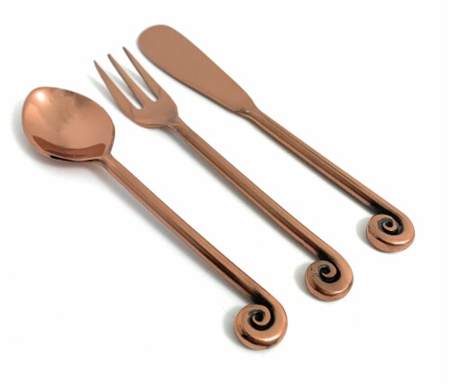 Vibhsa Treble Note Breakfast Flatware Set - Copper Perspective: front