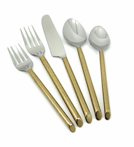 Vibhsa Golden Flatware Set 5 Pack Perspective: front