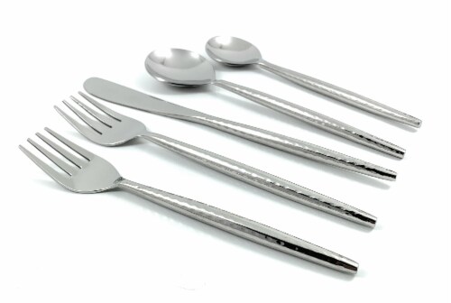 Vibhsa Stainless Steel Flatware Set 5 Piece - Glossy Silver Perspective: front