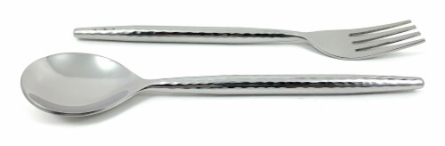 Vibhsa Stainless Steel Dinner Forks and Dinner Spoons 8 Piece - Glossy Silver Perspective: front