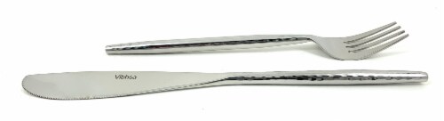 Vibhsa Stainless Steel Dinner Forks and Dinner Knives 8 Piece - Glossy Silver Perspective: front