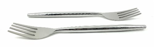 Vibhsa Stainless Steel Salad Appetizer Forks Set - Glossy Silver Perspective: front
