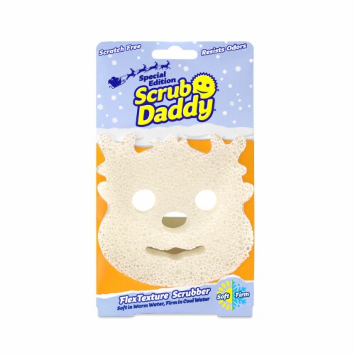 Scrub Daddy Winter Special Edition White Reindeer Box Perspective: front