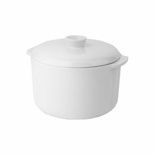 Tayama 1 qt. White Mini Ceramic Stew Slow Cooker with Pre-Settings