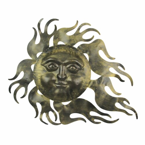 Aged Brass Metal Celestial Wall Art Hanging Sun Face Outdoor Indoor Garden  Decor, One Size - Kroger