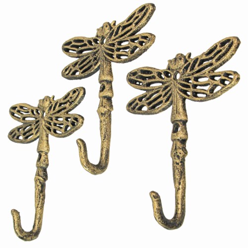 5 Inch Cast Iron Dragonfly Wall Hook Decorative Towel Hangers Coat