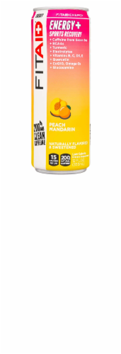 FITAID Peach Mandarin Energy Drink Can Perspective: front