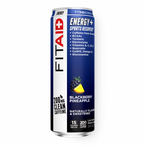 FITAID Blackberry Pineapple Energy Drink Can Perspective: front