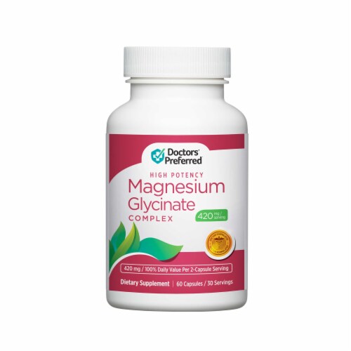 Doctors' Preferred® Magnesium Glycinate Complex Capsules Perspective: front