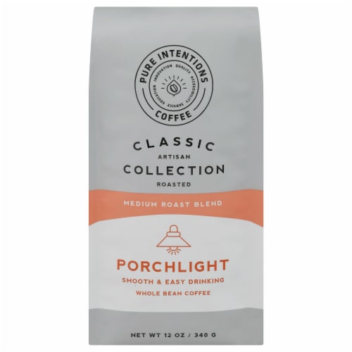 Pure Intentions Porchlight Medium Roast Whole Bean Coffee Perspective: front