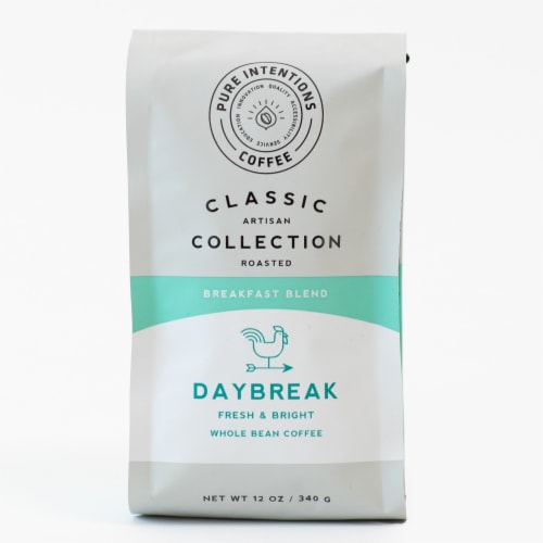 Pure Intentions Daybreak Breakfast Blend Whole Bean Coffee Perspective: front