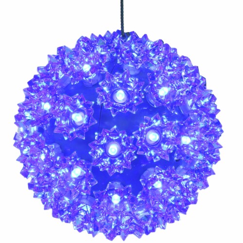 50 LED Hanging Lighted Ball Blue Indoor Outdoor Round Electric Decor Perspective: front