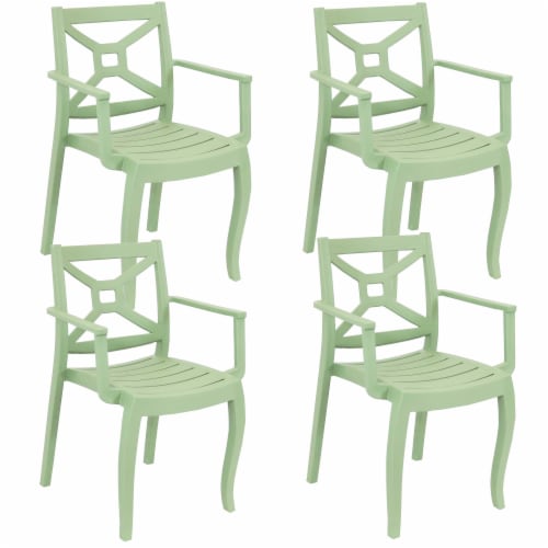 Green plastic stackable patio chairs sales
