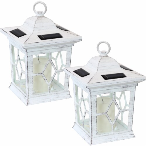 2 Pack Hanging Solar LED Light Candle Lantern 9 Lucien White Garden Patio Art 2 Pack King Soopers