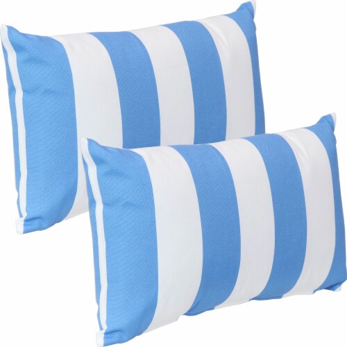 Two Decorative Pillows Soft Blue Pillow Cover Striped Pillow Cover