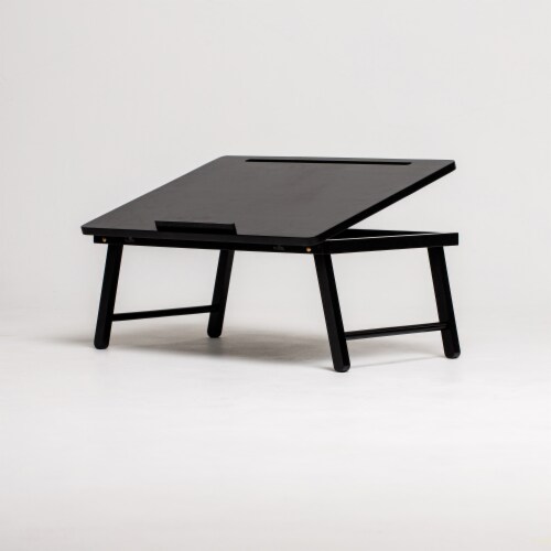 Lada Black Adjustable Laptop Desk Bed Tray Perspective: front