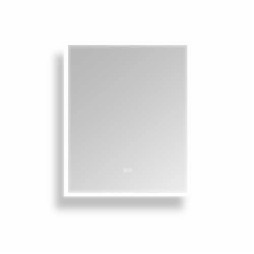 Huron 24.02 in. W x 30 in. H Frameless Anti-Fog Wall Bathroom LED Vanity Mirror in Silver Perspective: front