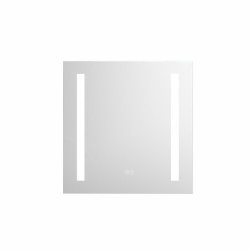 Erie 24 in. W x 26 in. H Silver Aluminum Recessed or Surface Mount LED Mirror Cabinet Perspective: front
