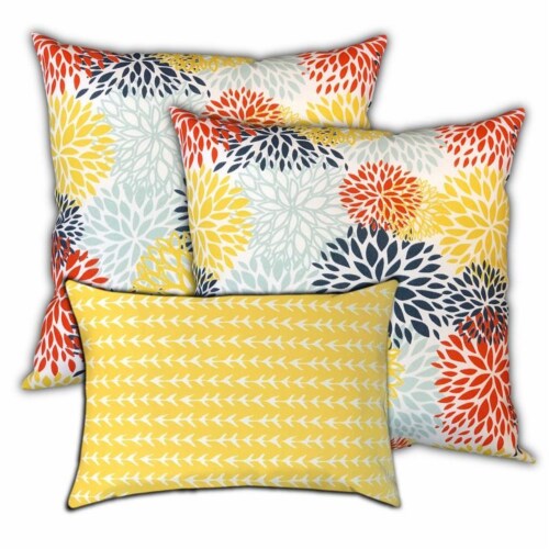 Joita Oriental Polyester Outdoor Pillows in Yellow Set of 3 1 Kroger