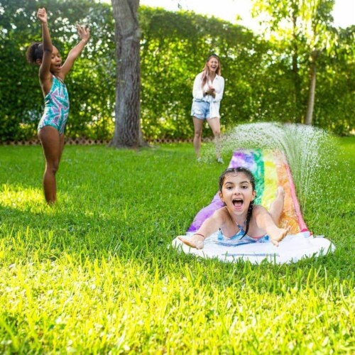 Pool Candy Rainbow Collection Backyard Water Slide Perspective: front