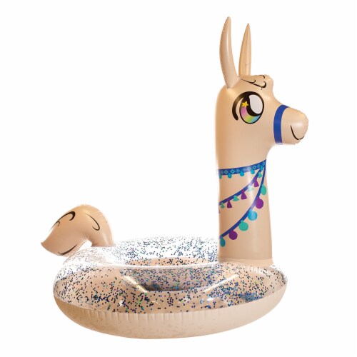 PoolCandy Glitter Llama Pool Tube Perspective: front