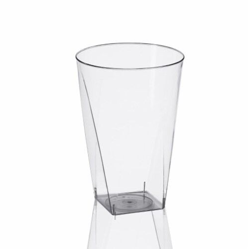 7 oz. Clear Square Bottom Disposable Plastic Cups (500 Cups) Perspective: front
