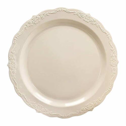 7.5 Ivory Vintage Round Disposable Plastic Appetizer/Salad Plates (120 Plates), 120 Plates - Kroger