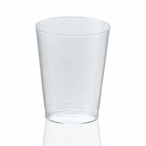 10 oz. Clear Round Plastic Cups (500 Cups) Perspective: front