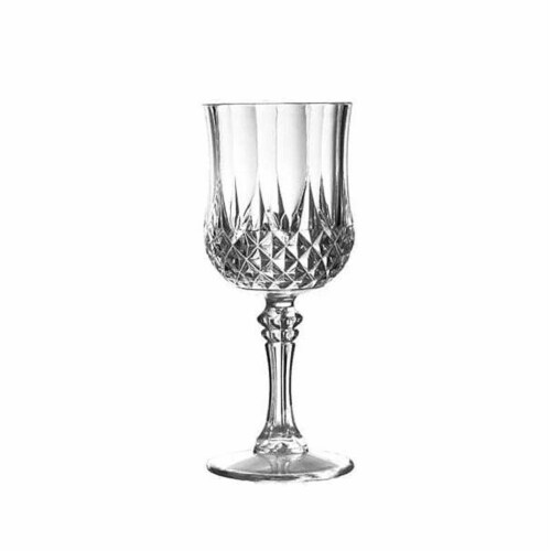 8 oz. Crystal Cut Plastic Wine Glasses (48 Glasses) Perspective: front
