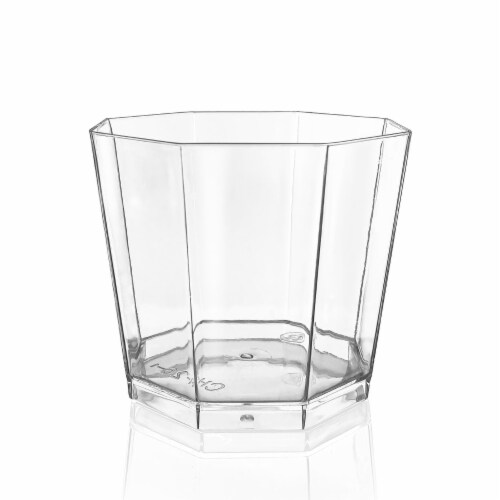5.5 oz. Clear Octagon Disposable Plastic Dessert Cups (288 Cups) Perspective: front